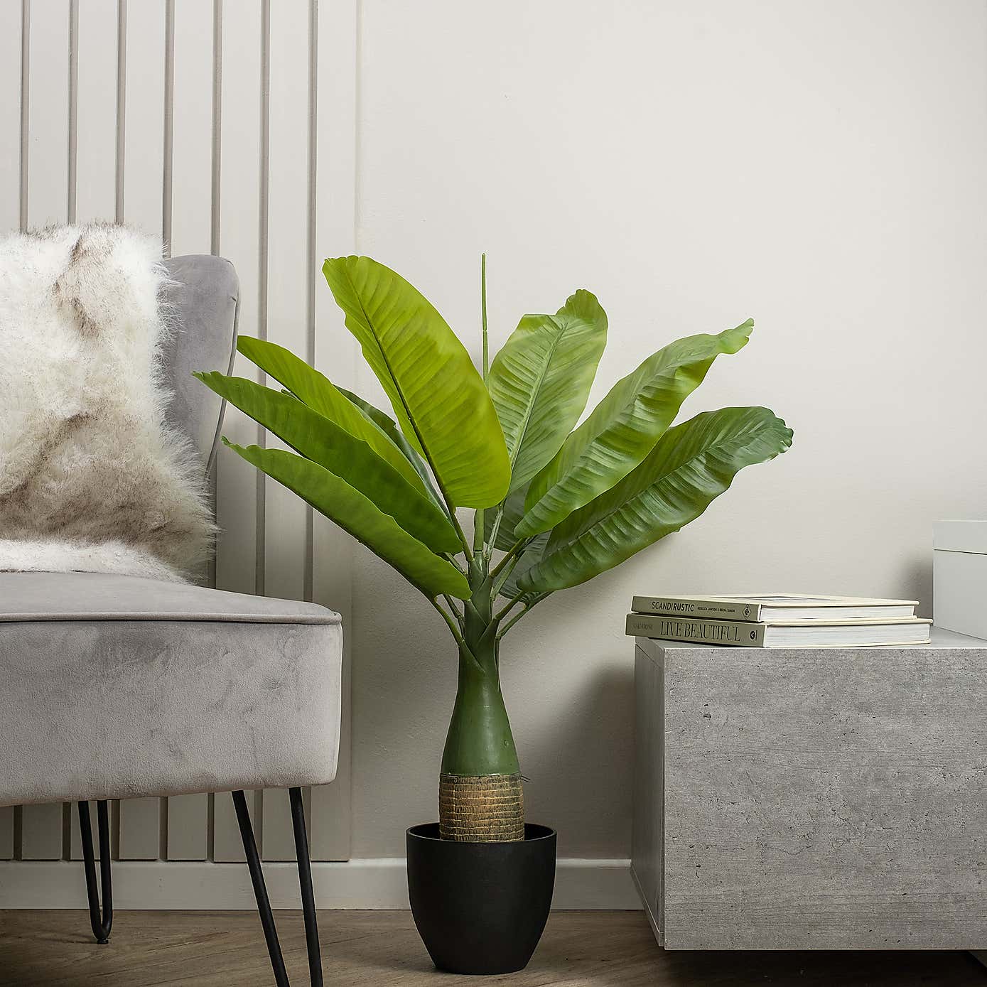 Artificial Real Touch Banana Tree in Black Plant Pot