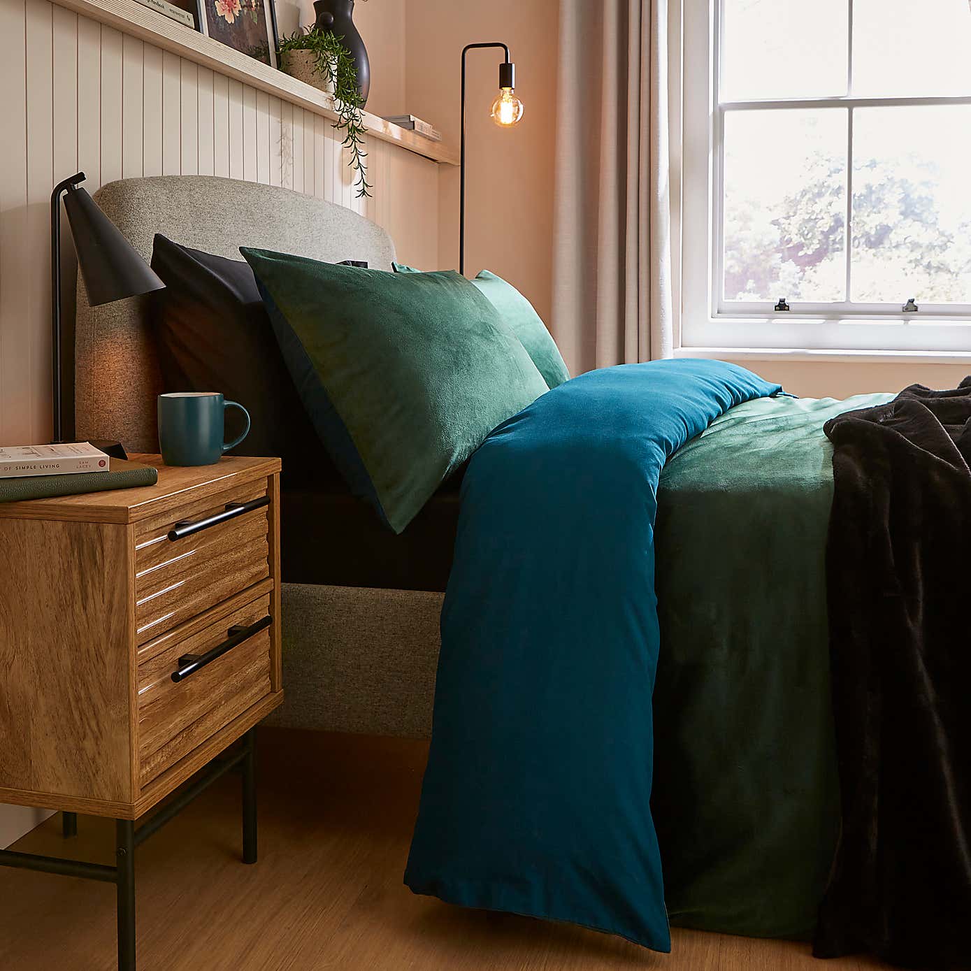 Clayton Velour Duvet Cover and Pillowcase Set