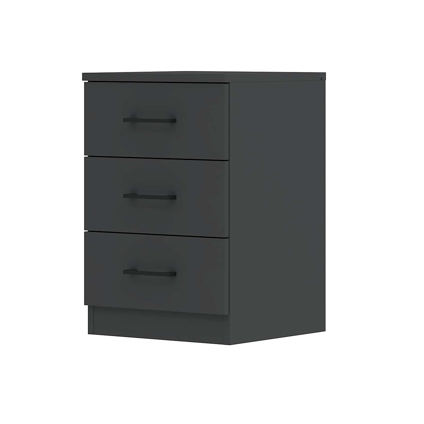 Foster 3 Drawer Bedside Table