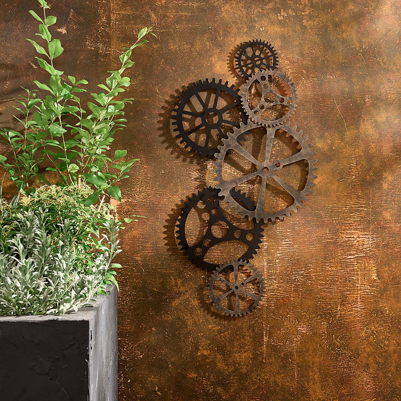 Indoor Outdoor Listera Cogs Wall Art 100cm