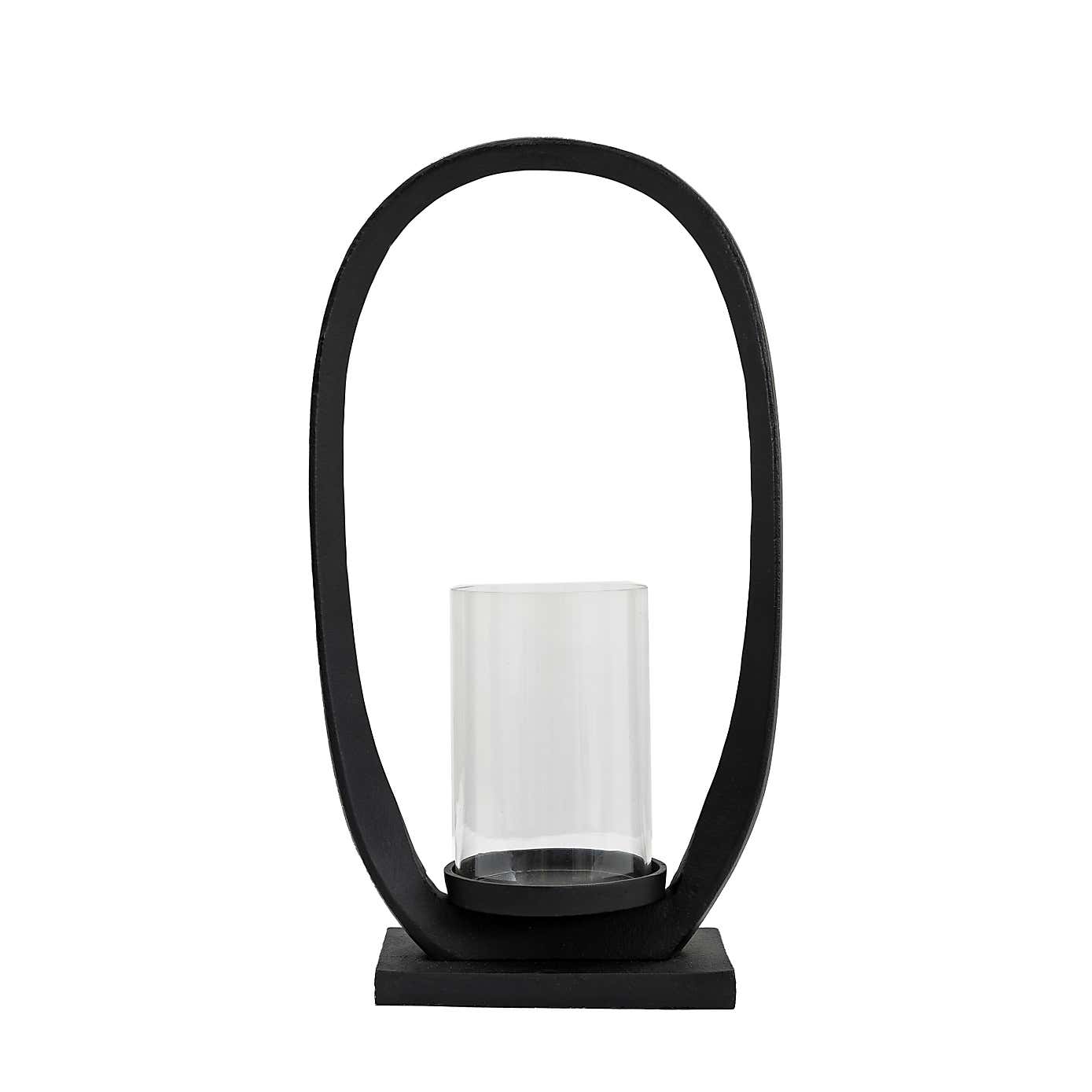 Saline Lantern Black 42.5cm