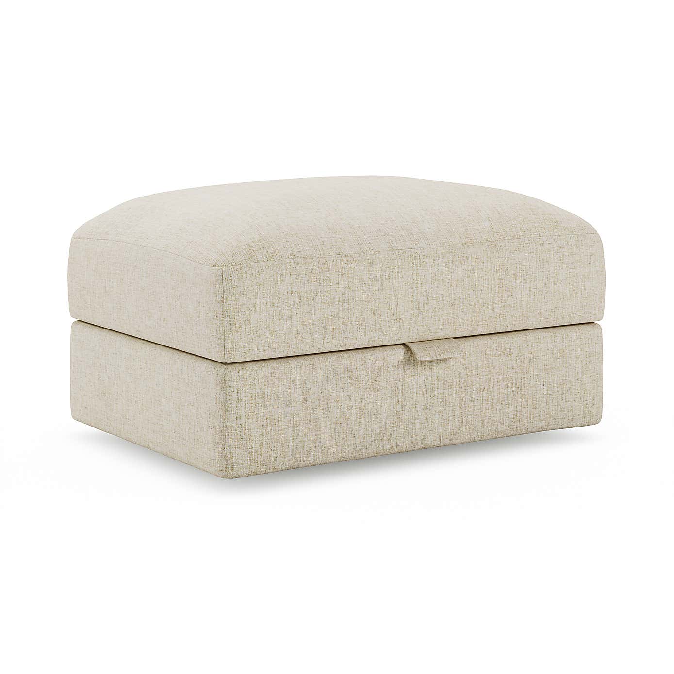 Hattie Slub Faux Linen Storage Footstool