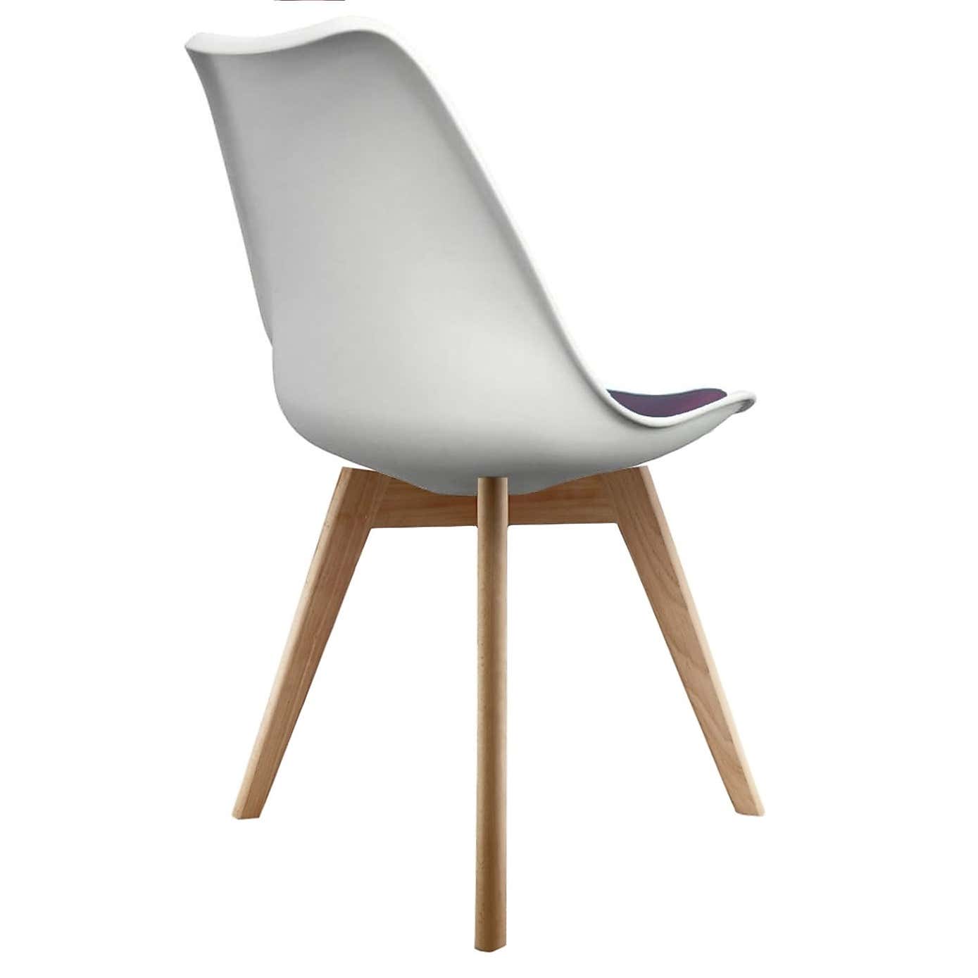 Fusion Living Soho White Plastic Dining Chair with Squared Legs