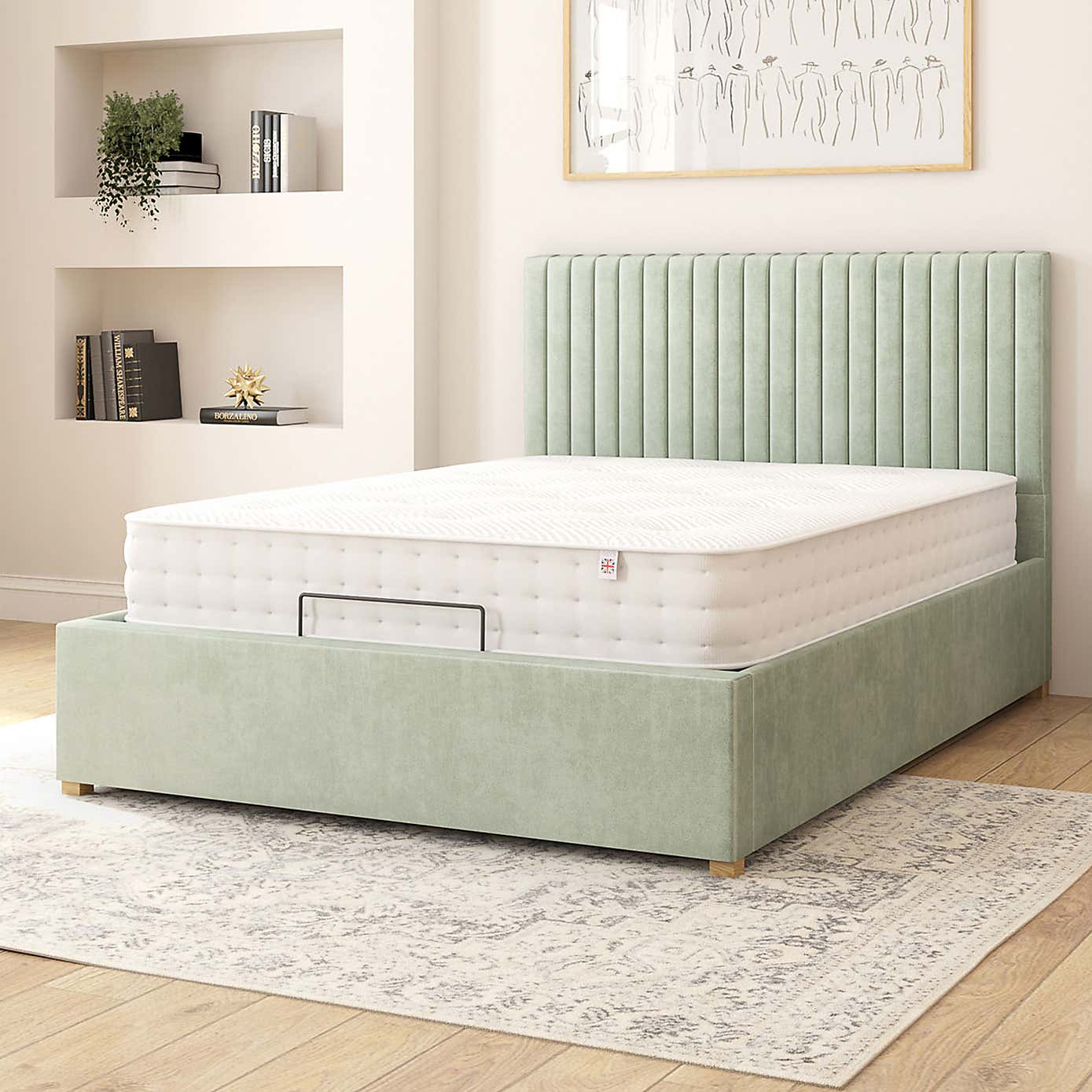 Grant Plush Velvet Adjustable Bed