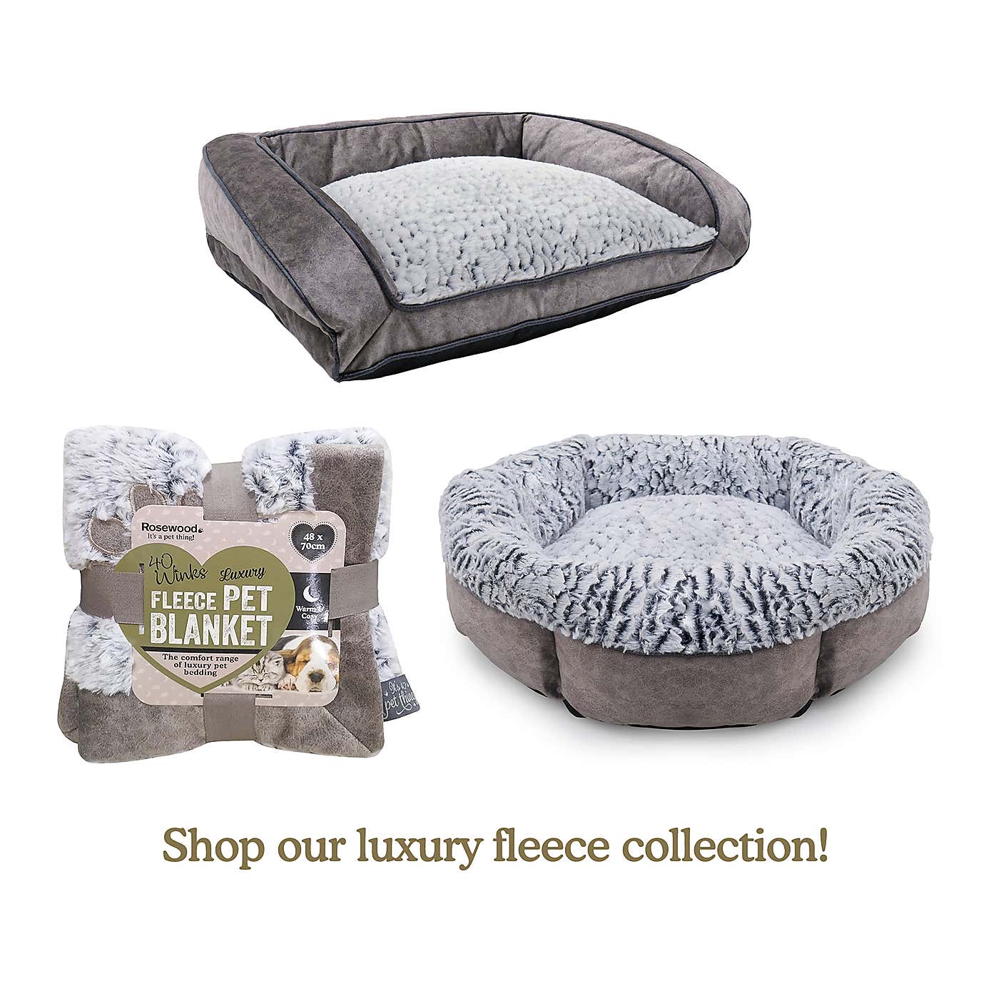 Rosewood Fleece Plush Pet Blanket