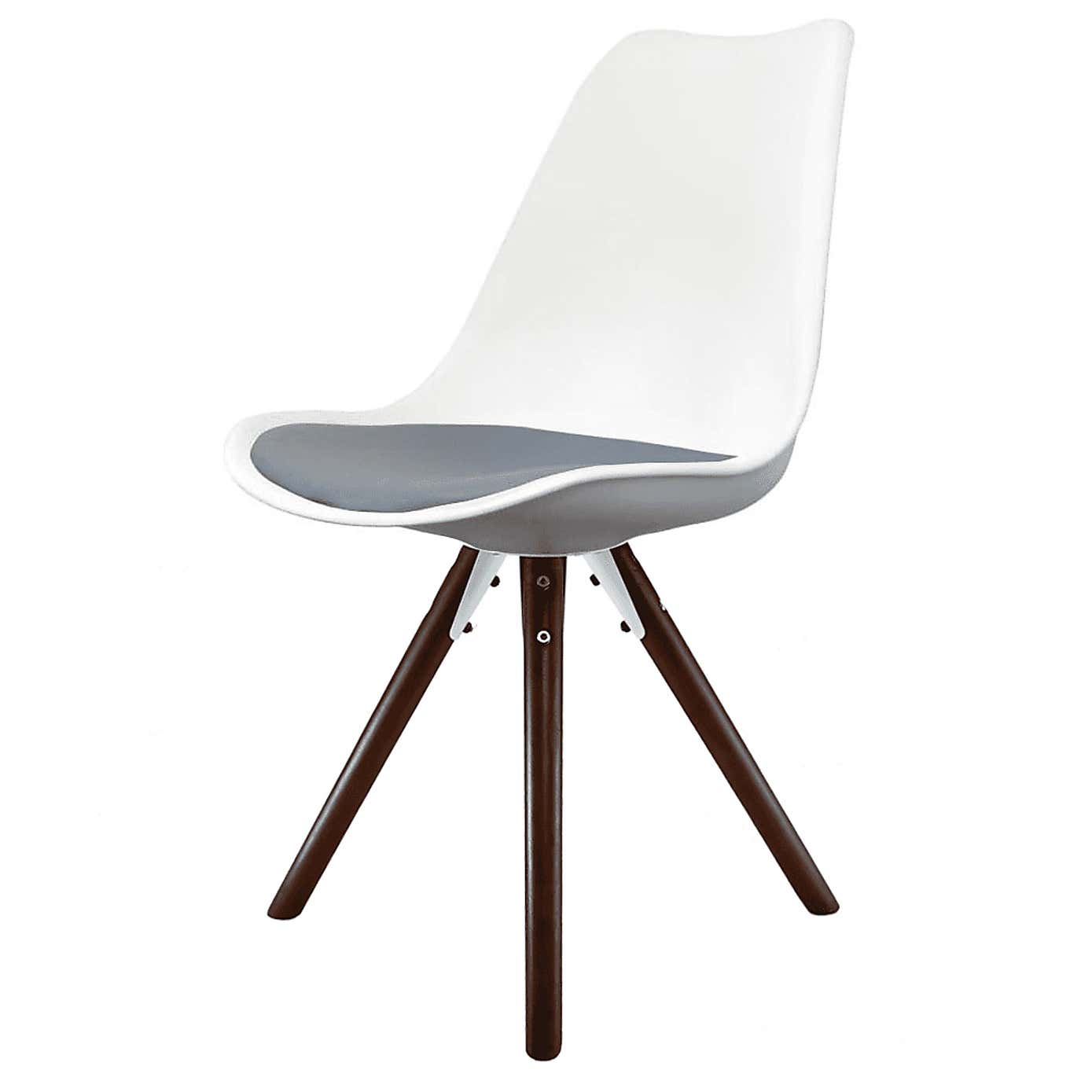 Fusion Living Soho White Plastic Dining Chair with Pyramid Legs
