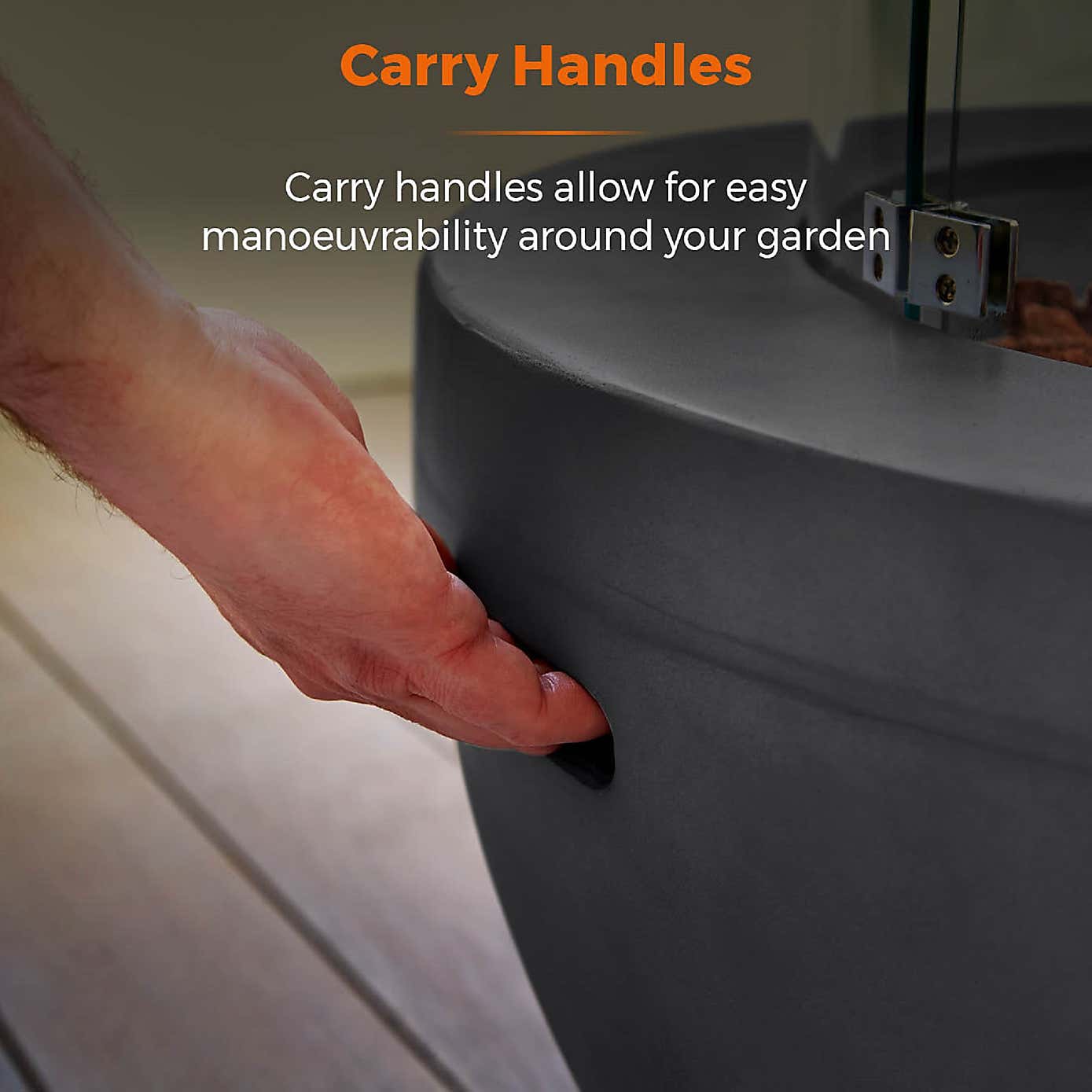 Tower Magna Round Gas Fire Pit, Grey