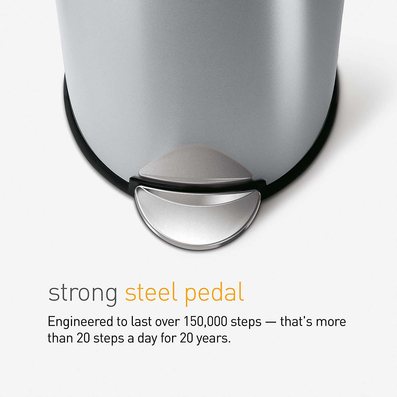 Simple Human 30 Litre Round Stainless Steel Pedal Bin