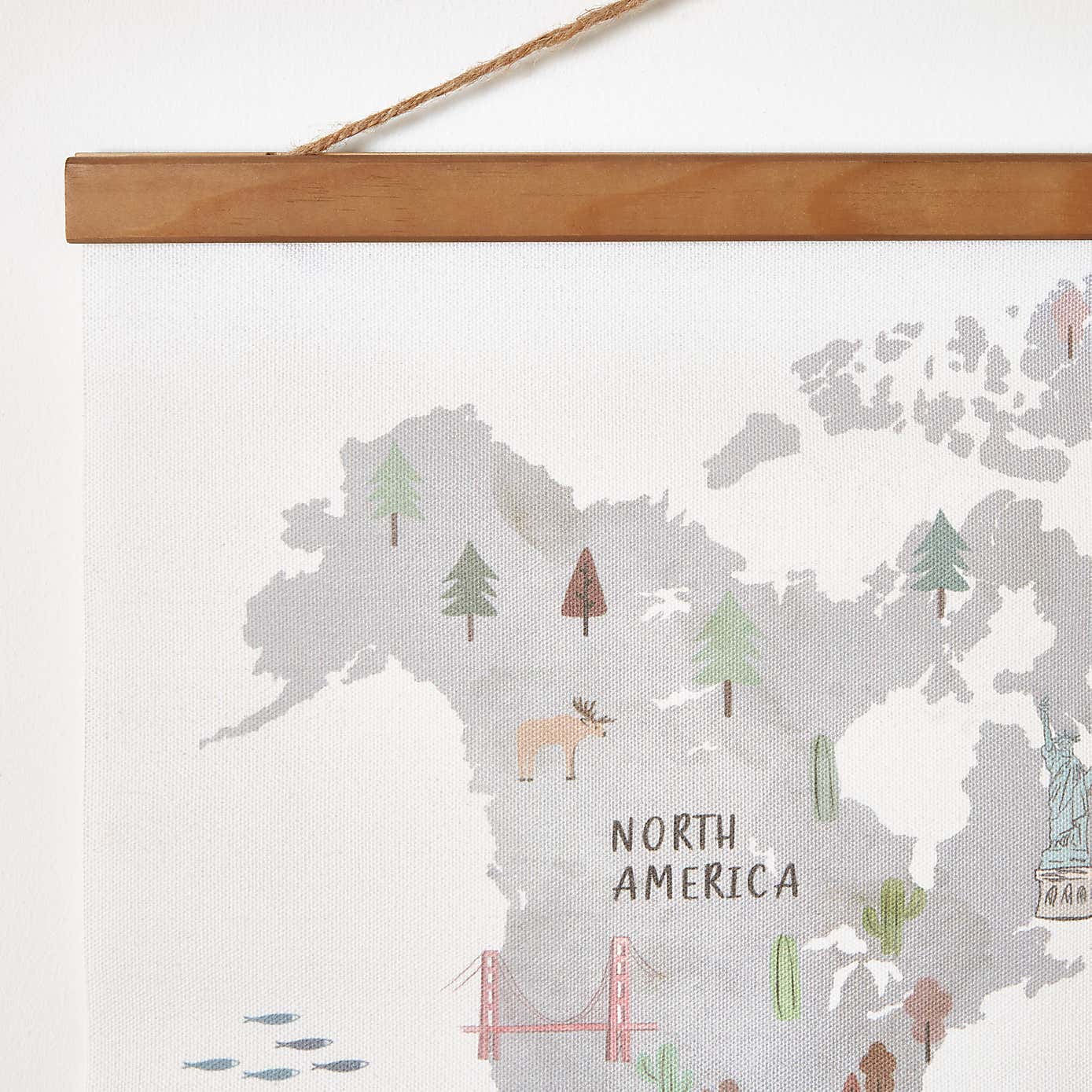 Kids World Map Hanging Mural 85x60cm