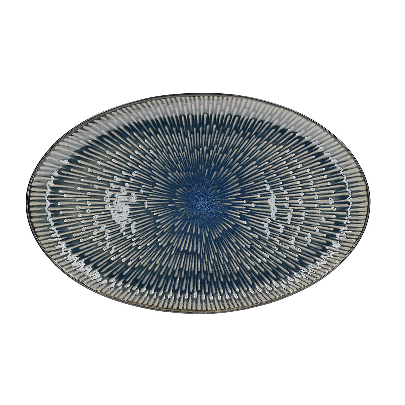 Zen Duck Egg Reactive Glaze Serving Platter