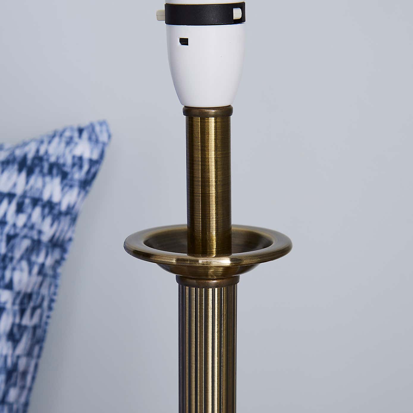 Fluted Candlestick Antique Brass Table Lamp Base