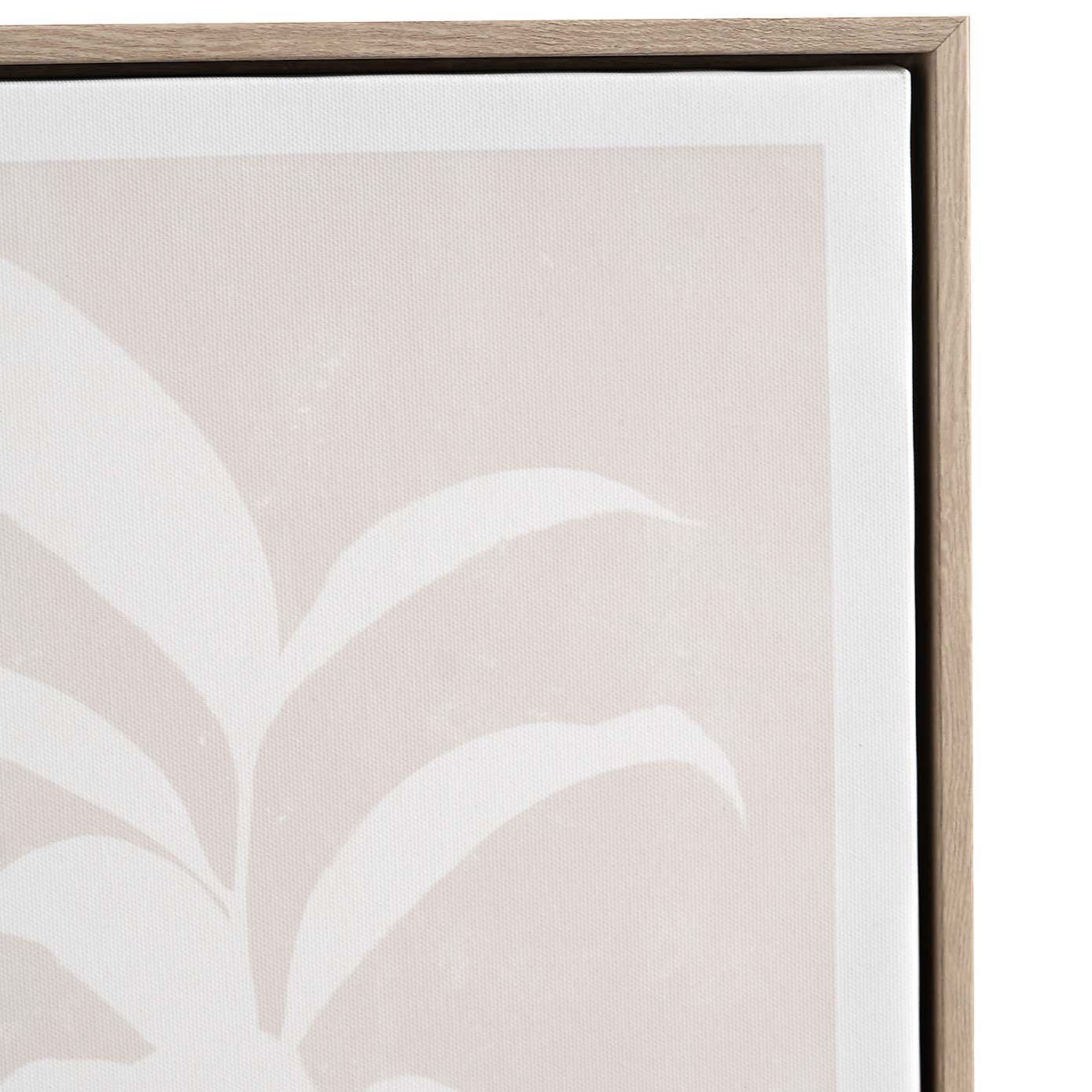 Set of 2 Natural and Black Leaf Print Framed Canvases