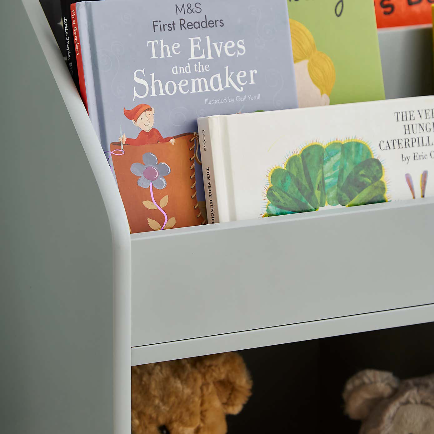 Kids Bookcase with Storage White