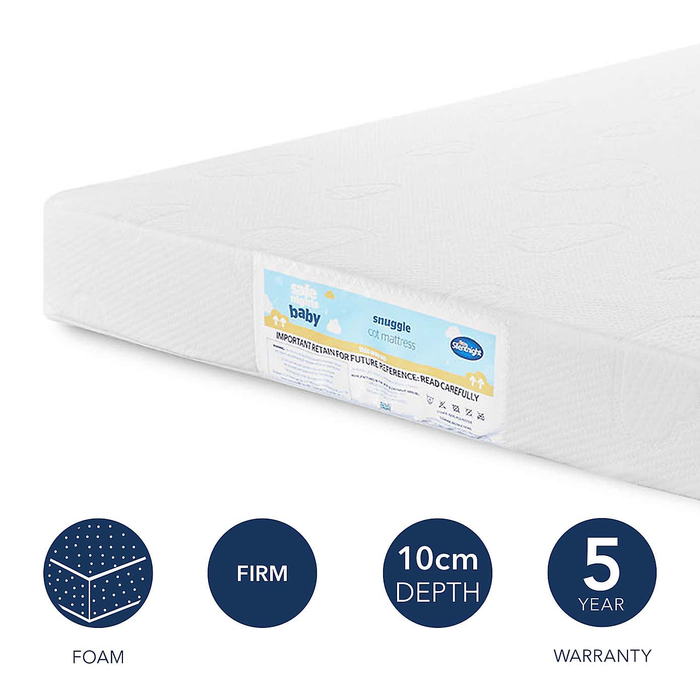 Safe Nights Snuggle Breathable Cot Mattress