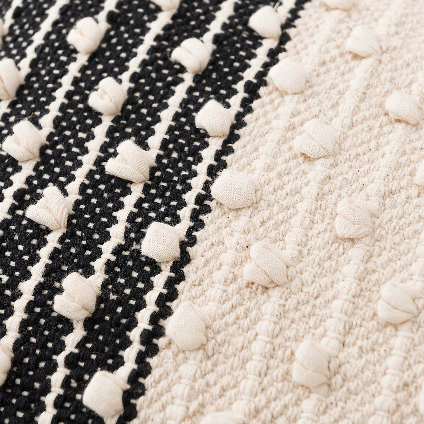 Jersey Bobble Banded Rectangle Cushion