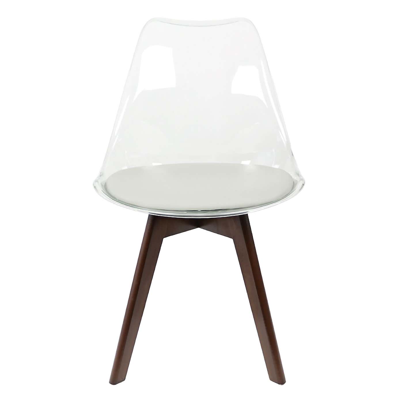 Fusion Living Soho Clear Plastic Dining Chair with Squared Legs
