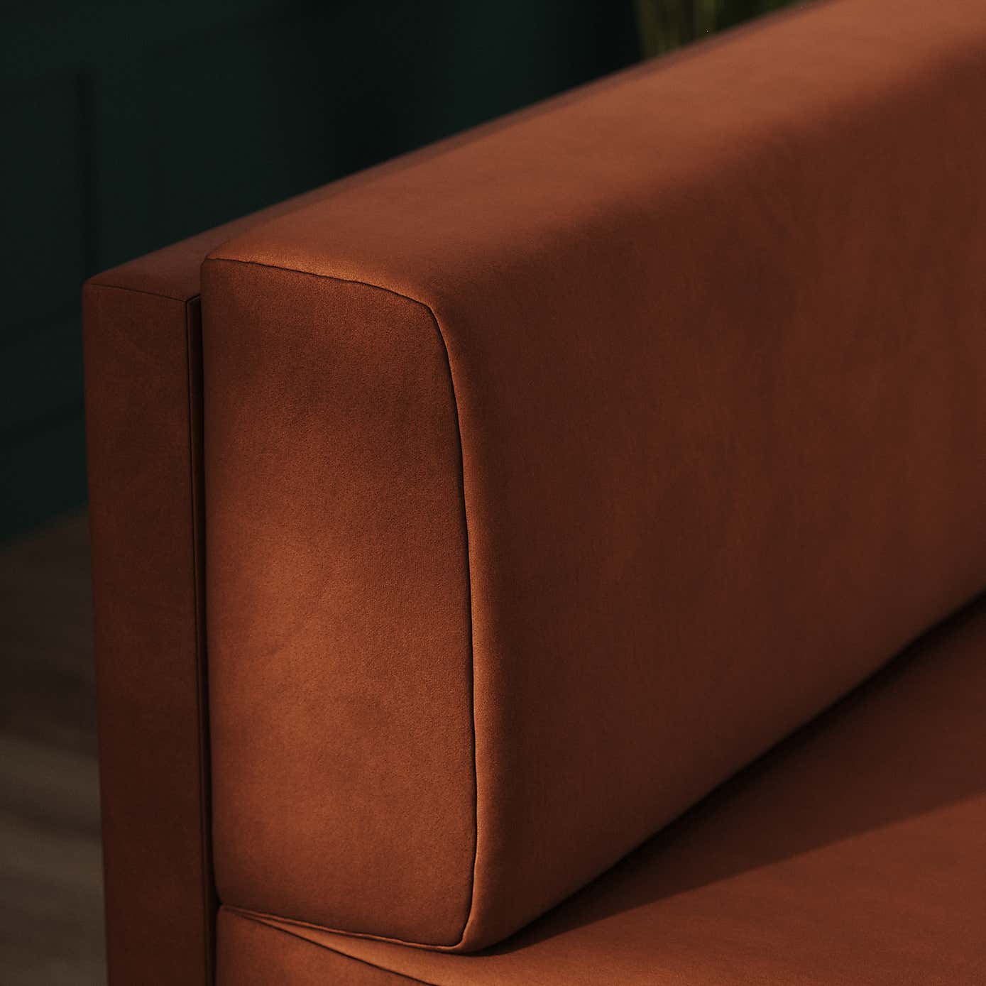 Mae Corner Dining Bench, Matte Plush Velvet