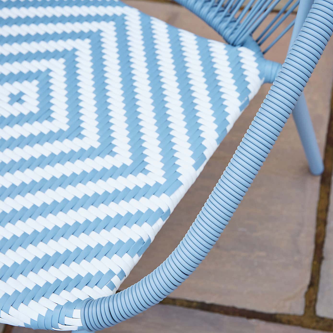 Riviera Garden Chair, Blue and White