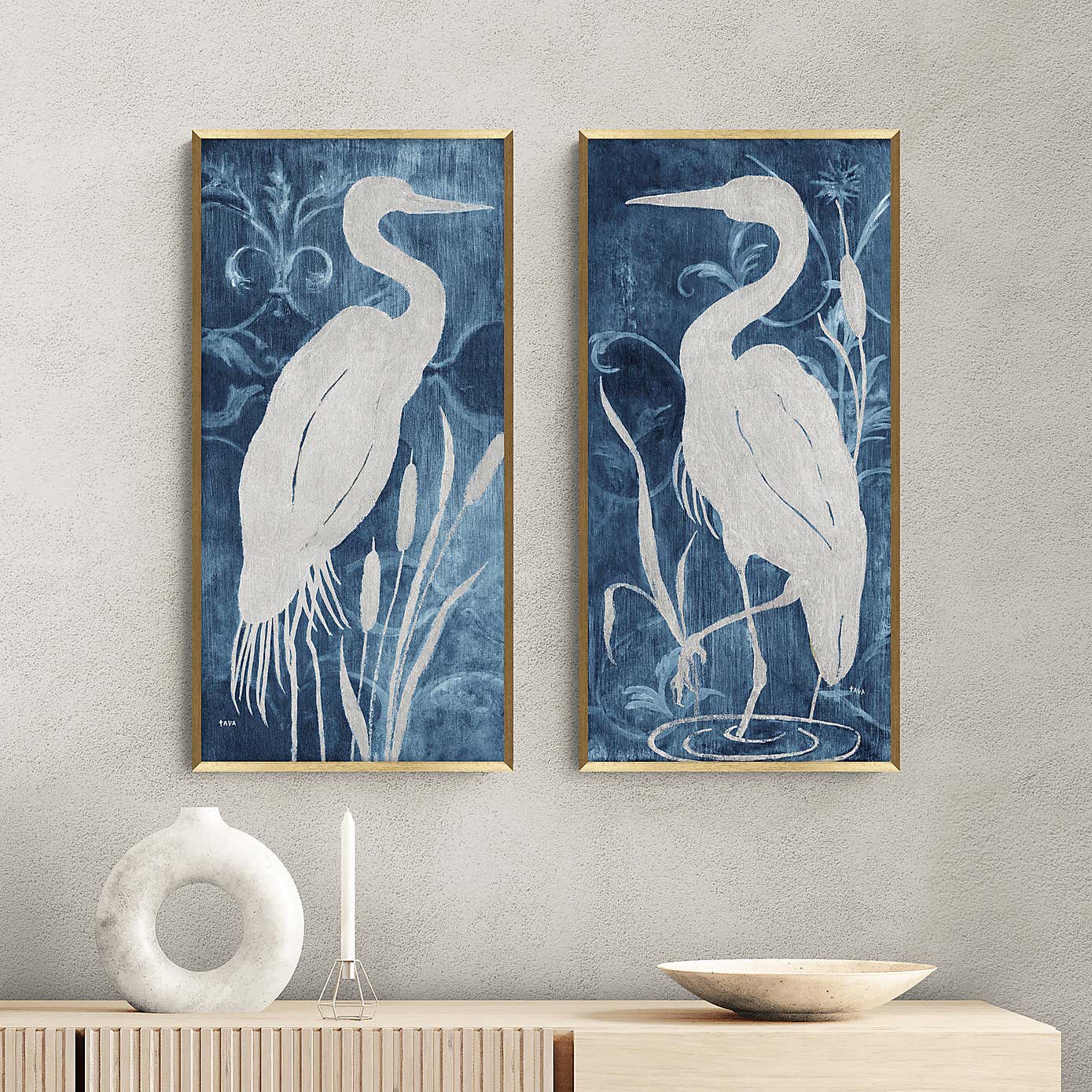 Set of 2 Elegant Egrets Framed Prints