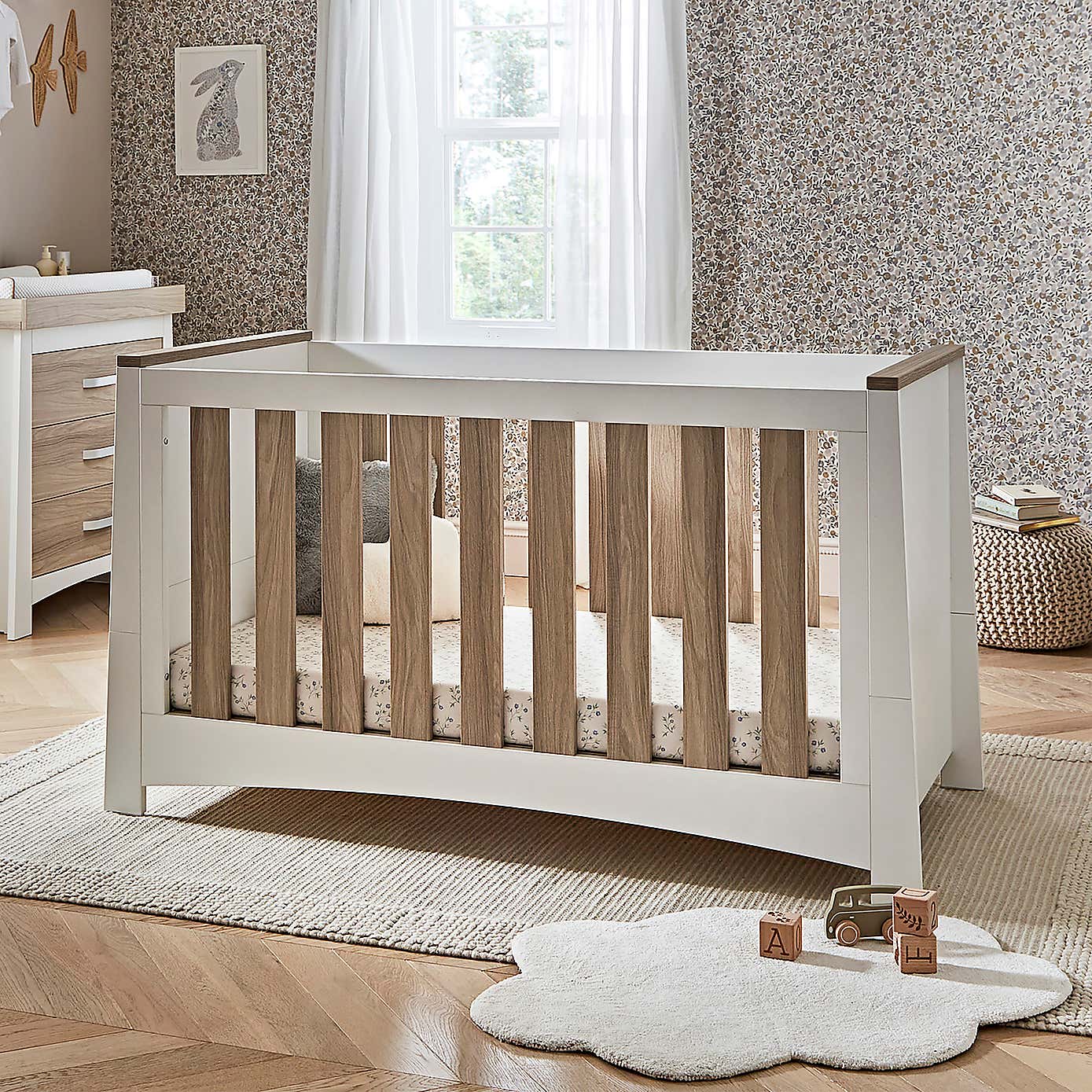 CuddleCo Ada 2 Piece Nursery Furniture Set, White Ash