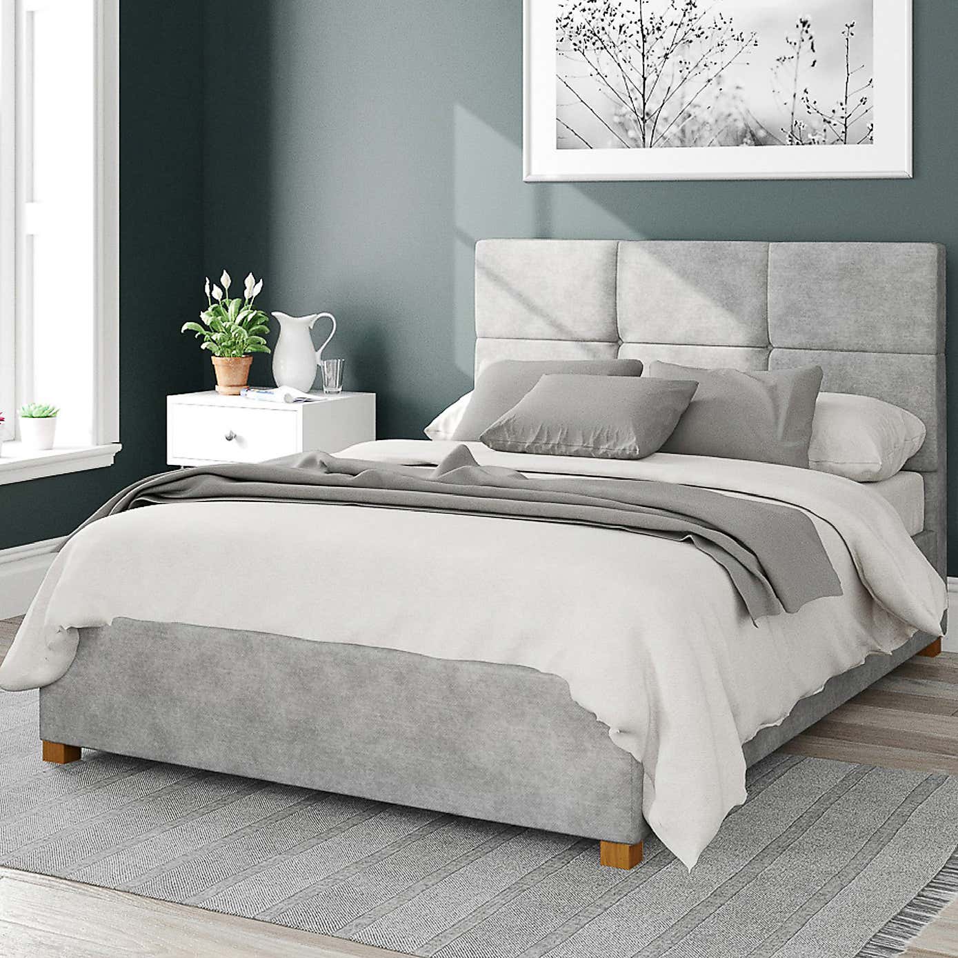 Caine Kimyo Linen Ottoman Bed Frame
