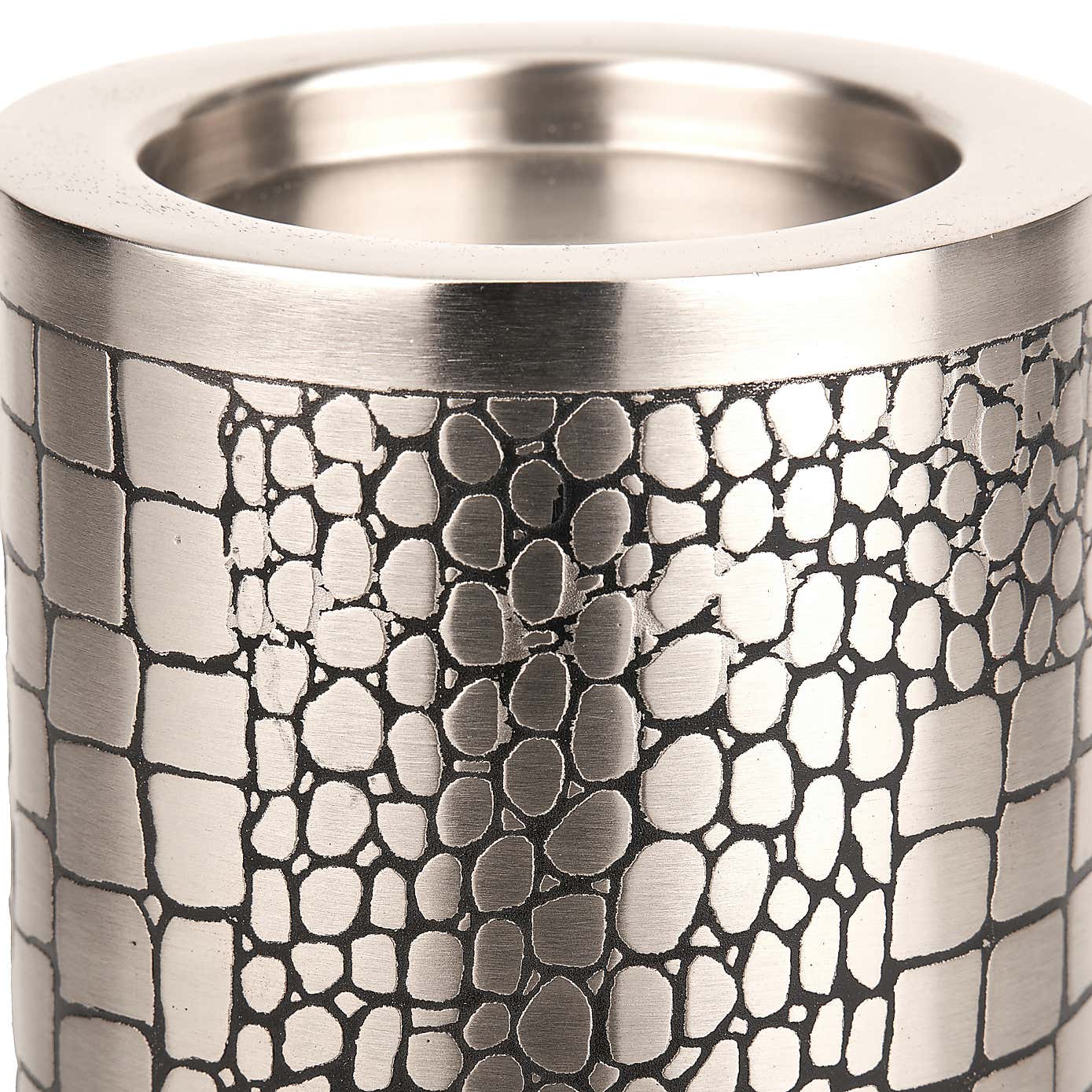 Set of 3 Antique Croc Effect Candle Holders