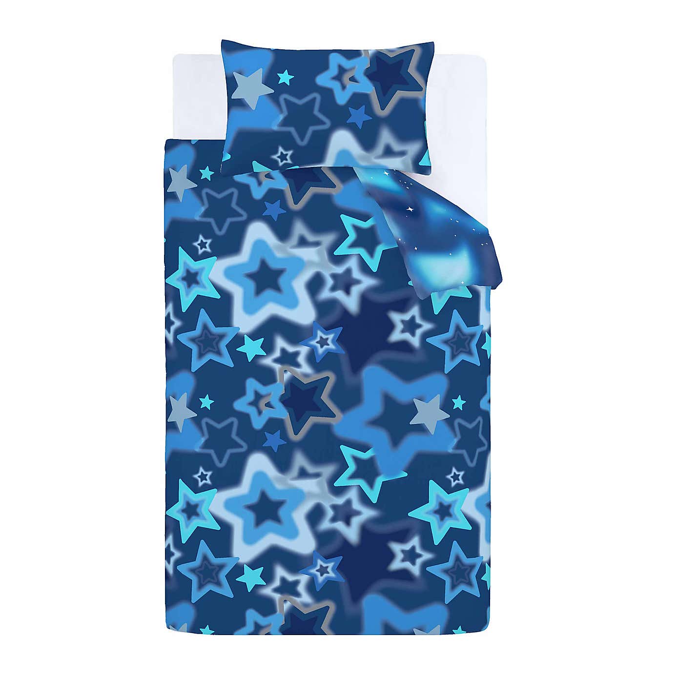 Catherine Lansfield Blue Ombre Stars Duvet Cover and Pillowcase Set