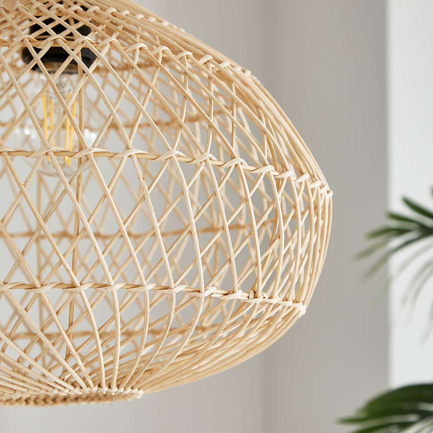 Maeve Boho Rattan Easy Fit Pendant Shade