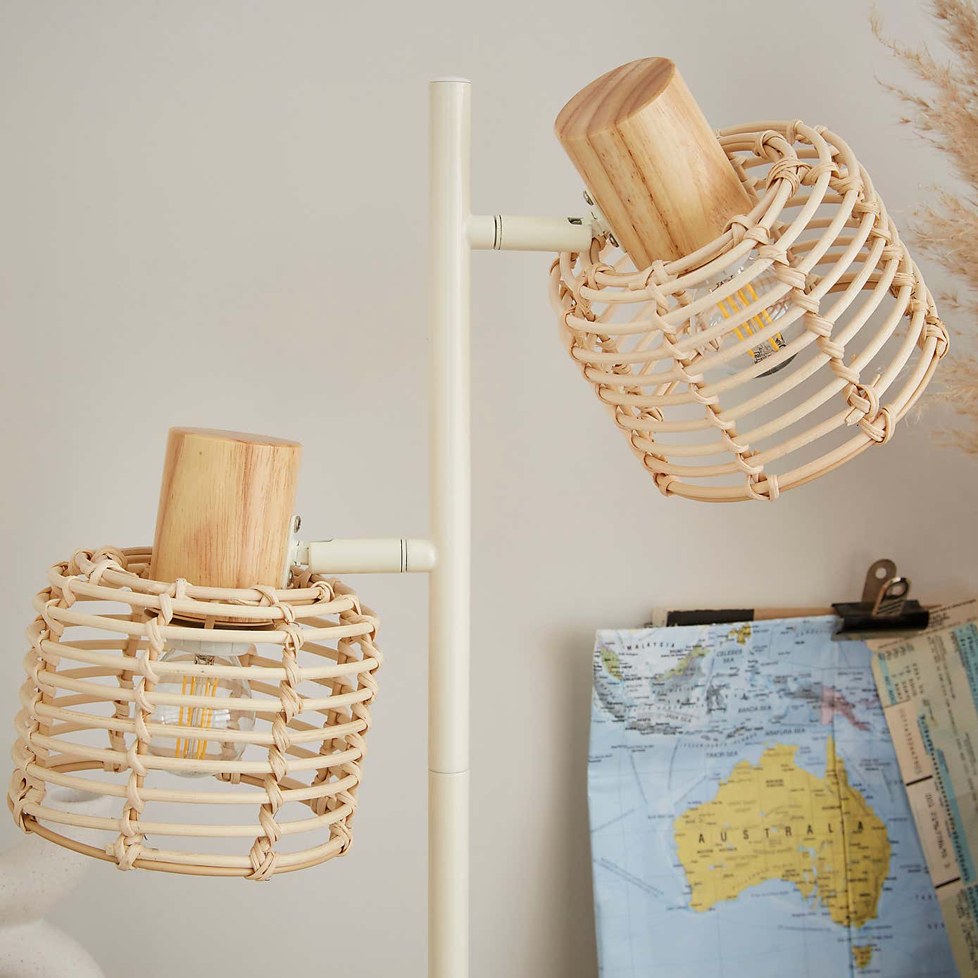 Emil Rattan 2 Light Adjustable Table Lamp