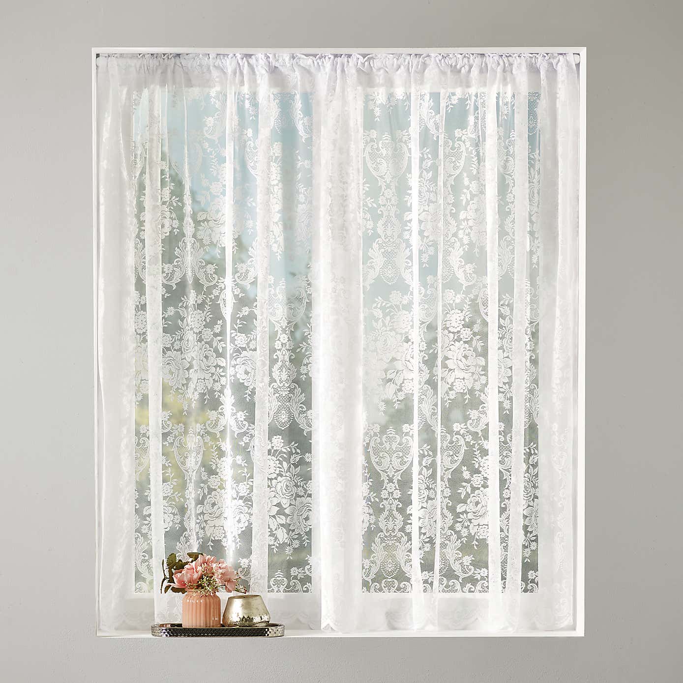 Shabby Chic White Lace Panel