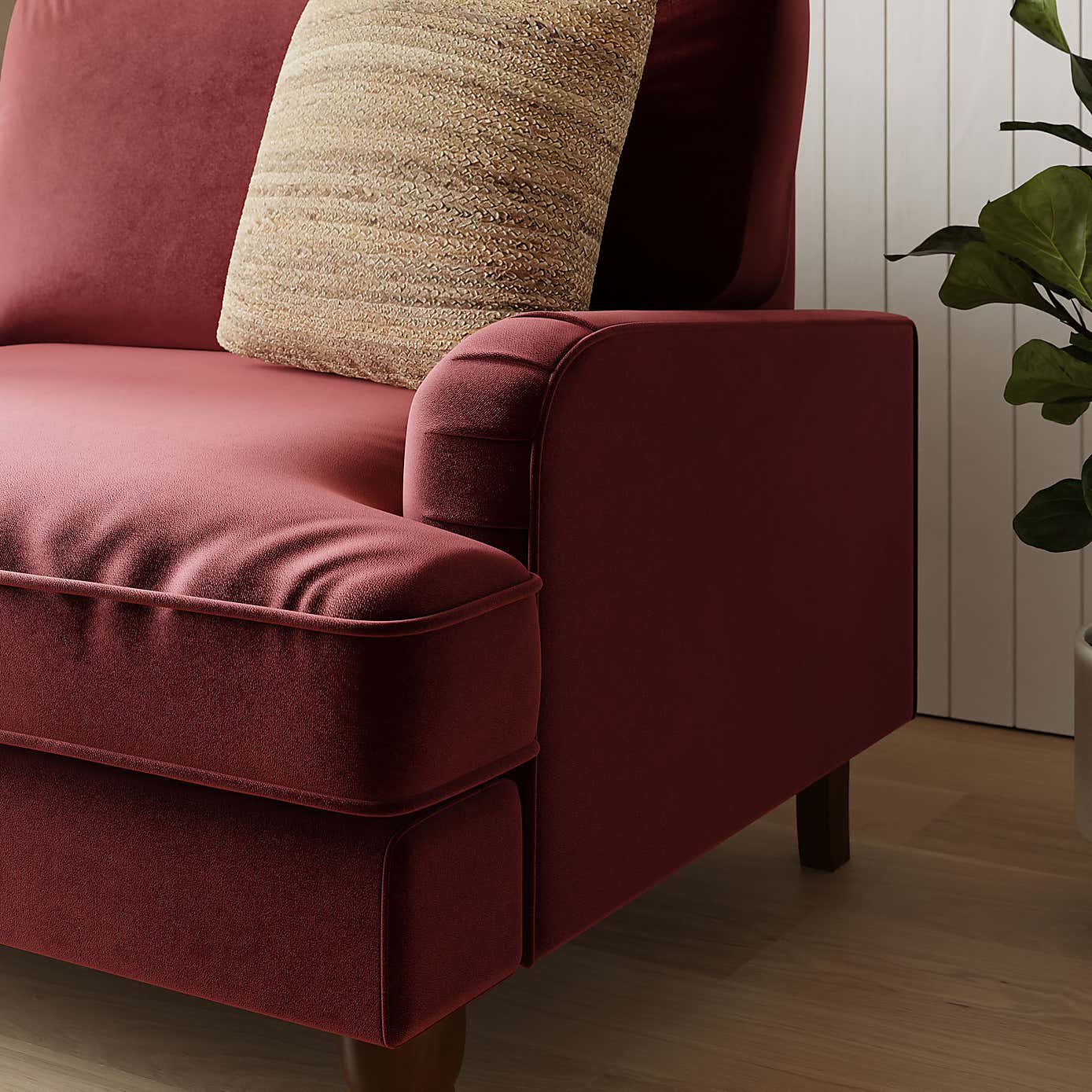 Beatrice Snuggle Sofa, Velvet