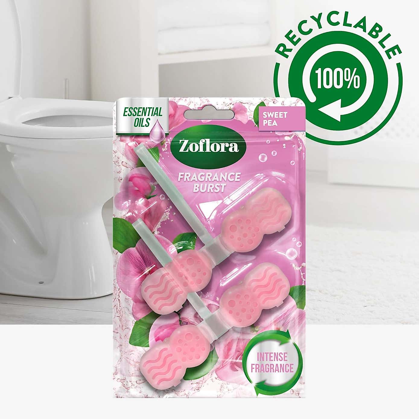 Pack of 2 Zoflora Toilet Block Sweetpea