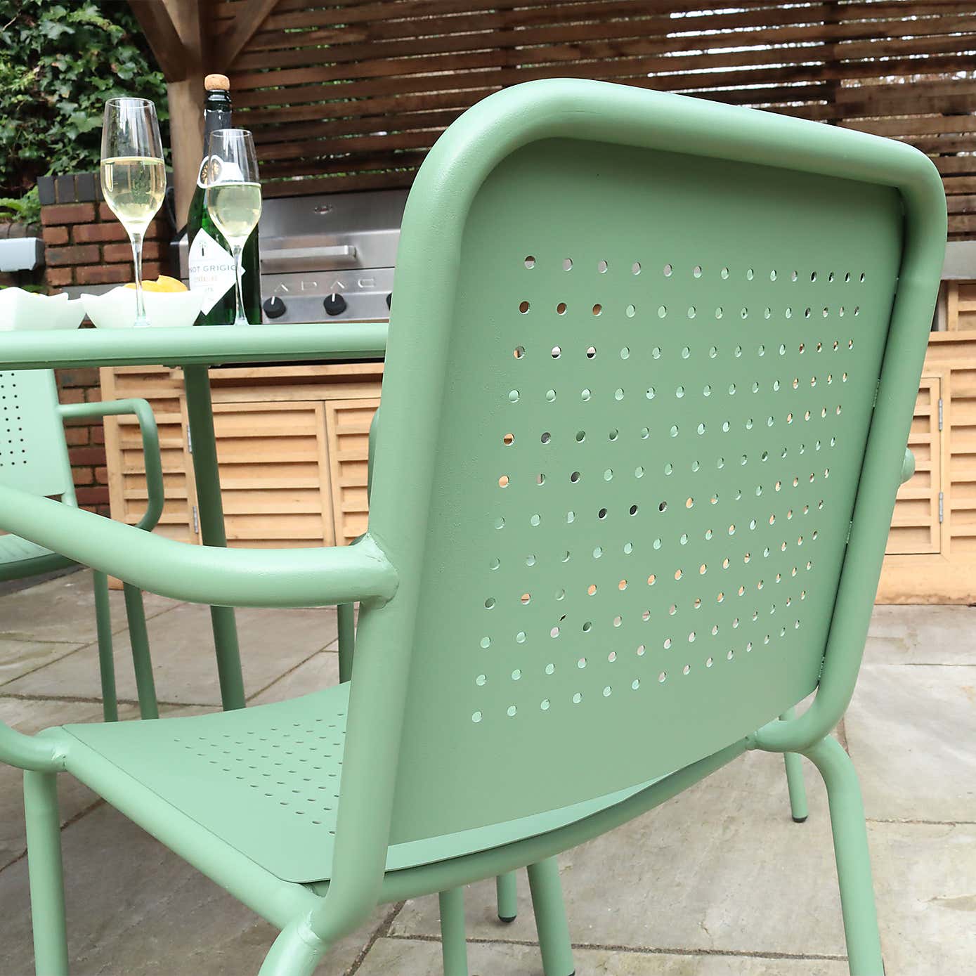 Porto 4 Seater Round Dining Set with Stacking Chairs