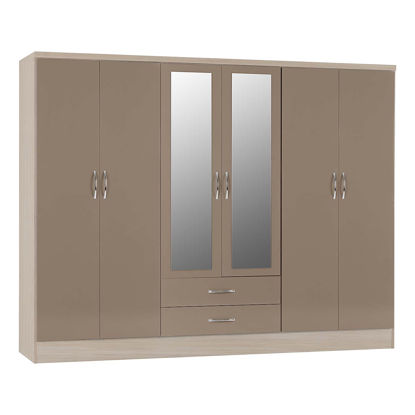 Nevada 6 Door 2 Drawer Wardrobe