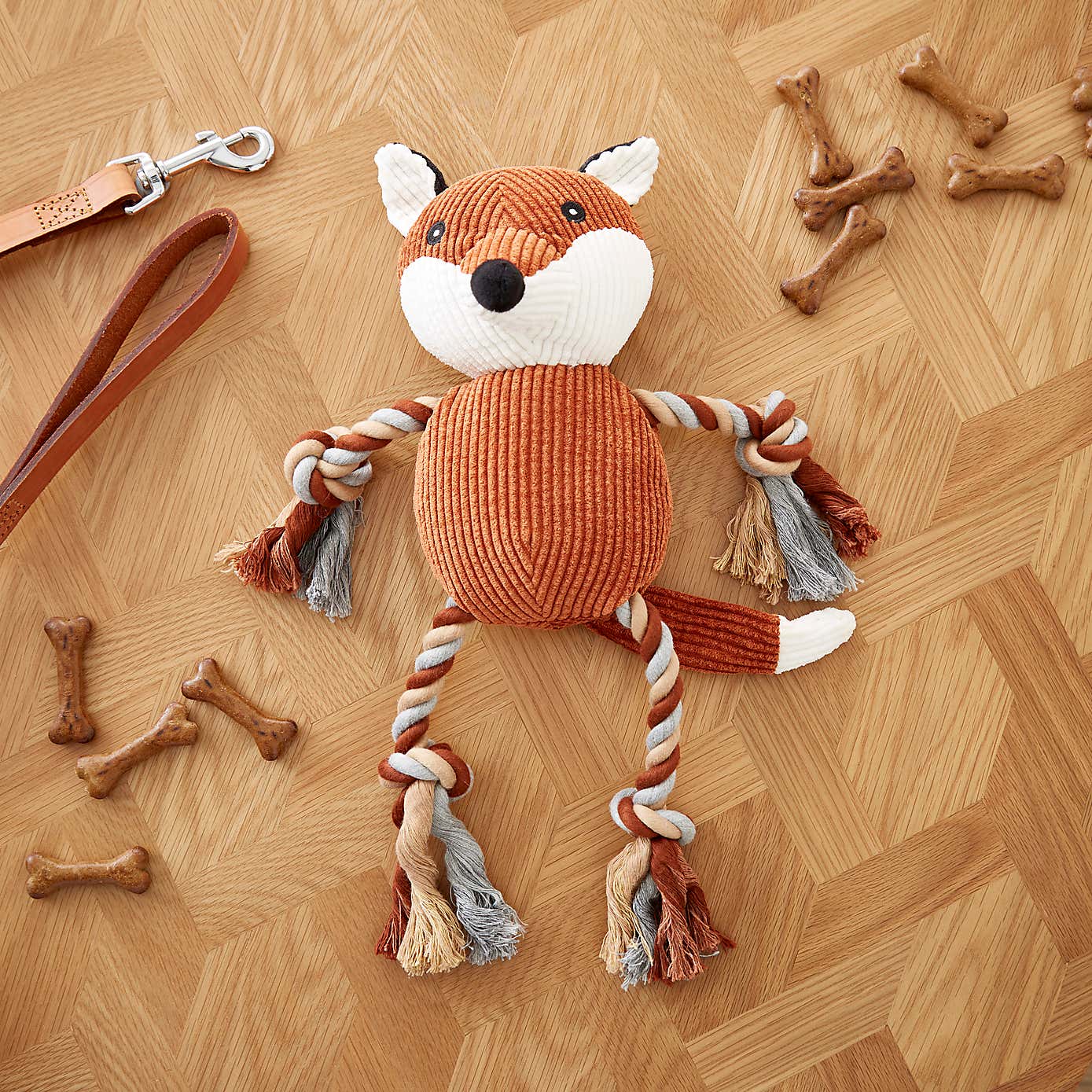 Fox Rope Pet Toy with Squeaker