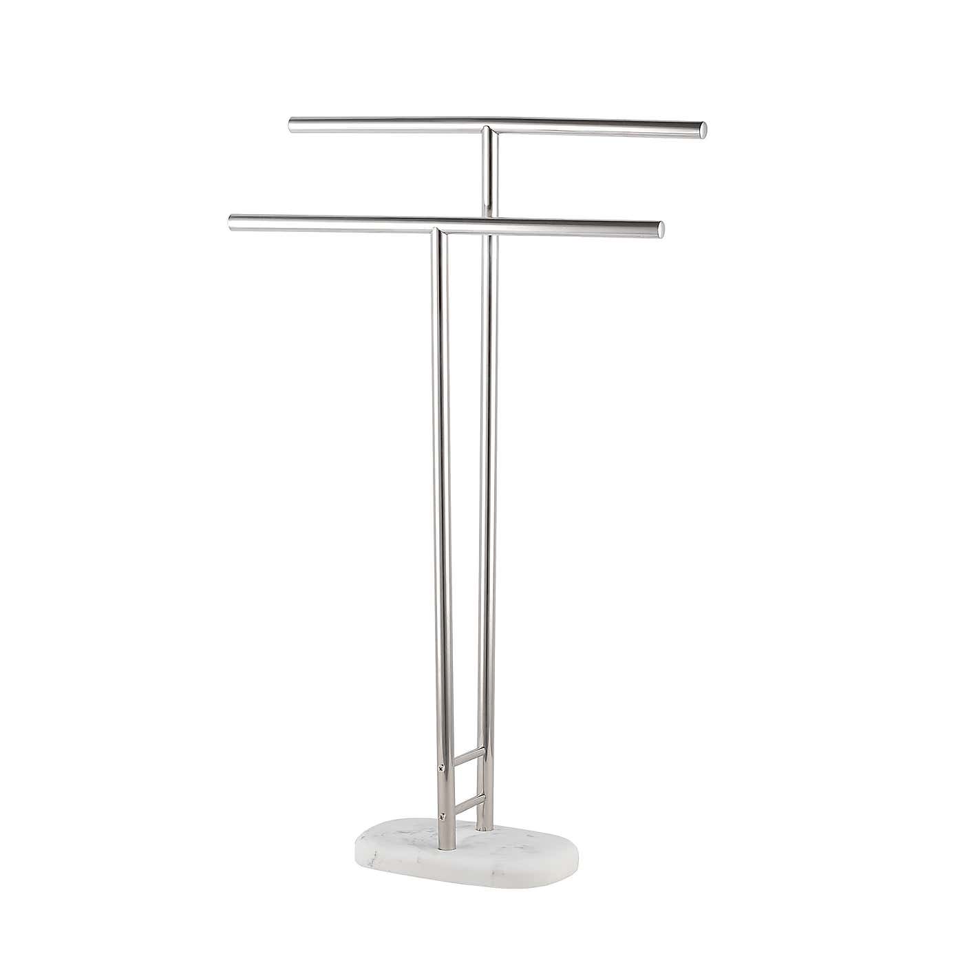 Marble Effect Freestanding Towel Rail