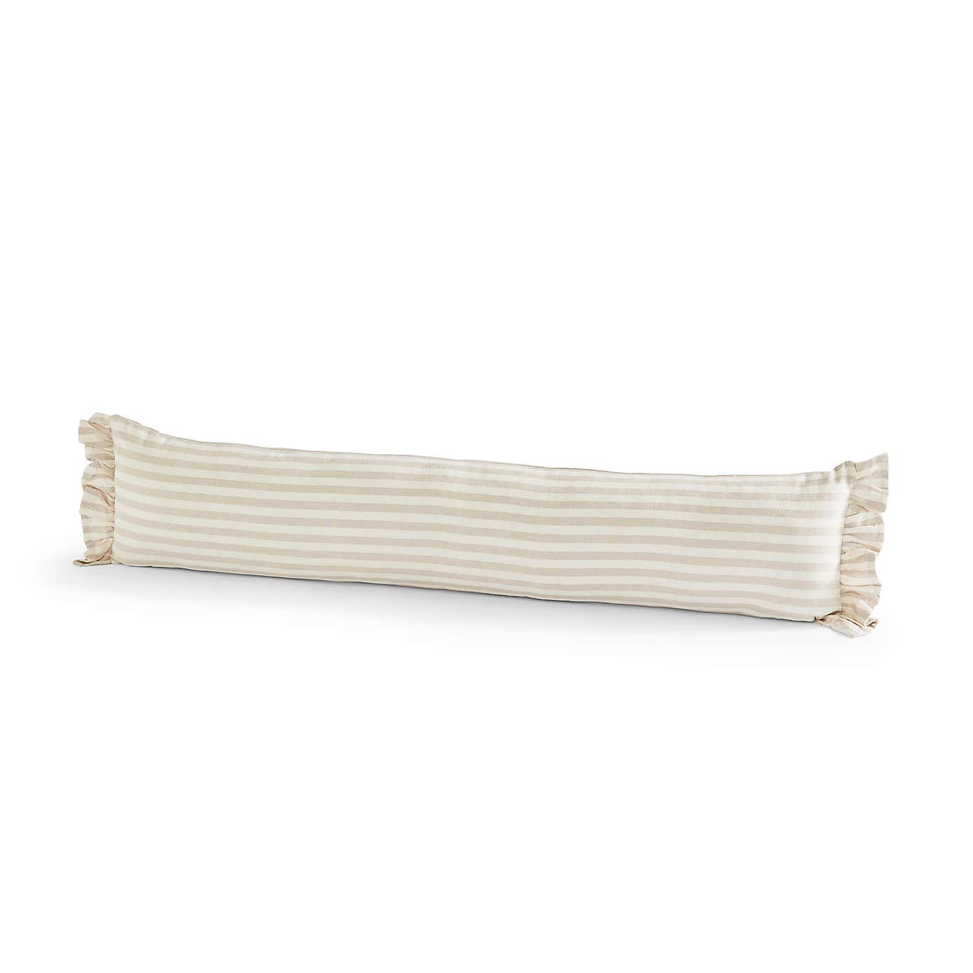 Linford Stripe Frilled Draught Excluder Grey