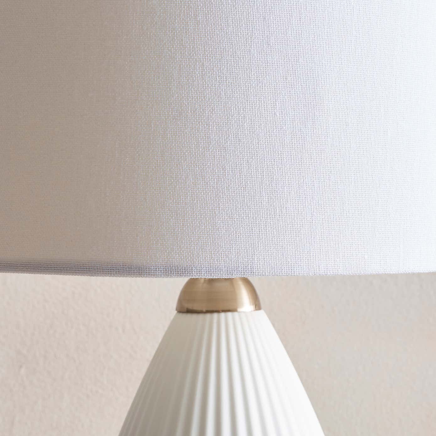 Dorma Dual Lit Ribbed Porcelain Table Lamp
