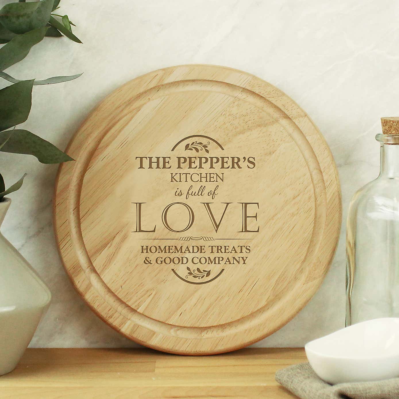 Personalised Full of Love Wooden Chopping Board