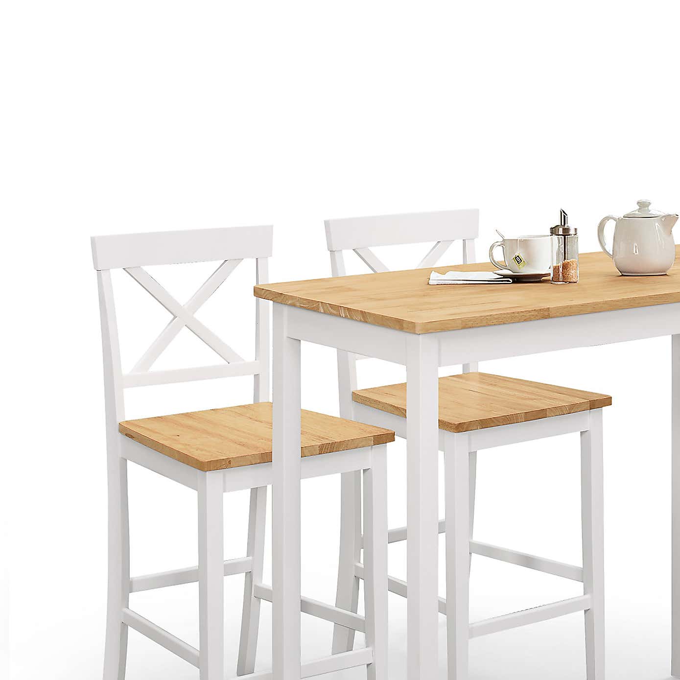 Marlow 2 Seater Bar Set, Ivory Oak