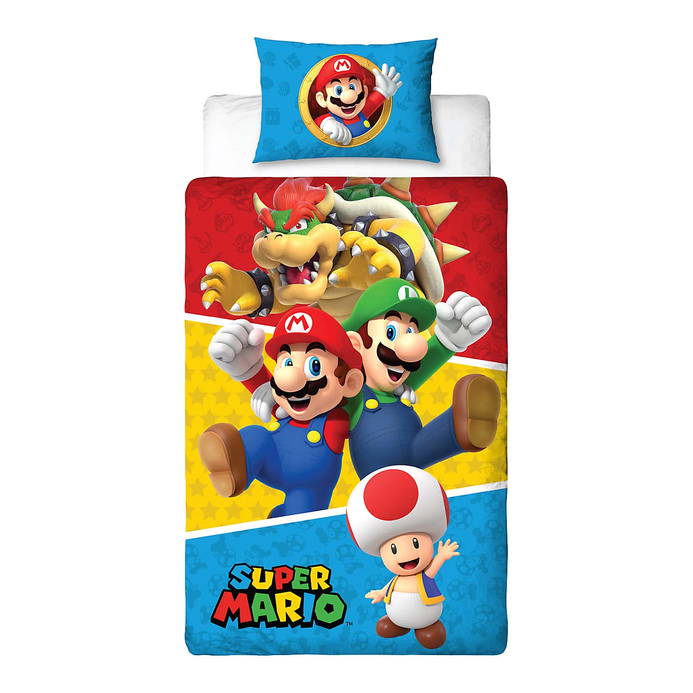 Nintendo Super Mario Splitter Reversible Single Duvet & Pillowcase Set