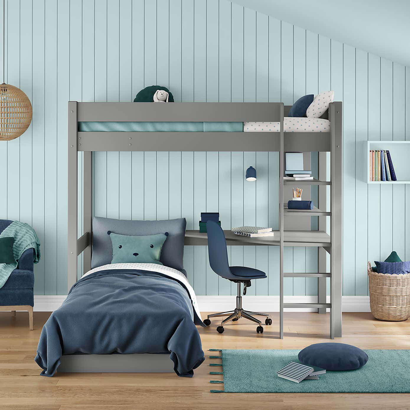 Stompa Classic Highsleeper with Desk And Chair Bed