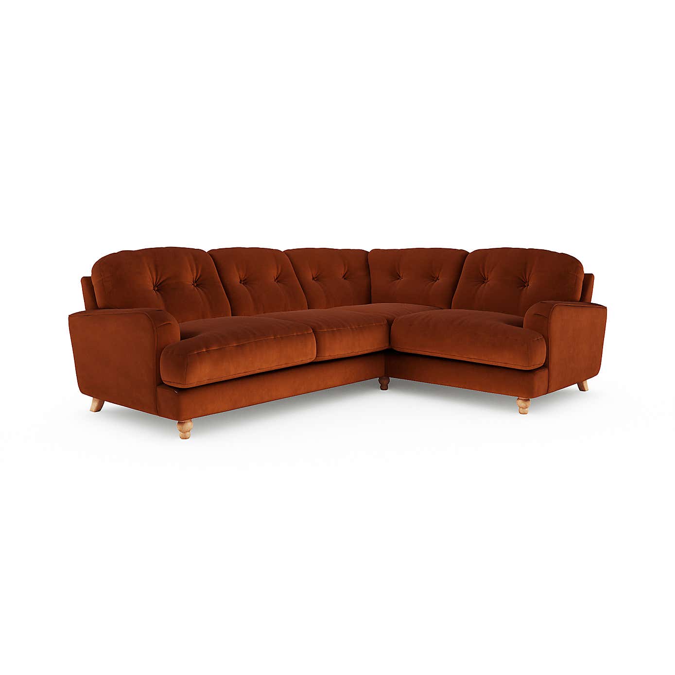 Martha Matte Plush Velvet Full Corner Sofa