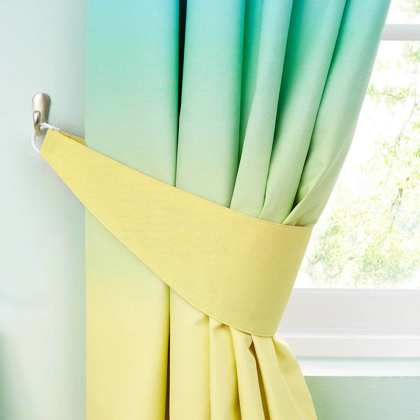 Bright Rainbow Ombre Blackout Eyelet Curtains