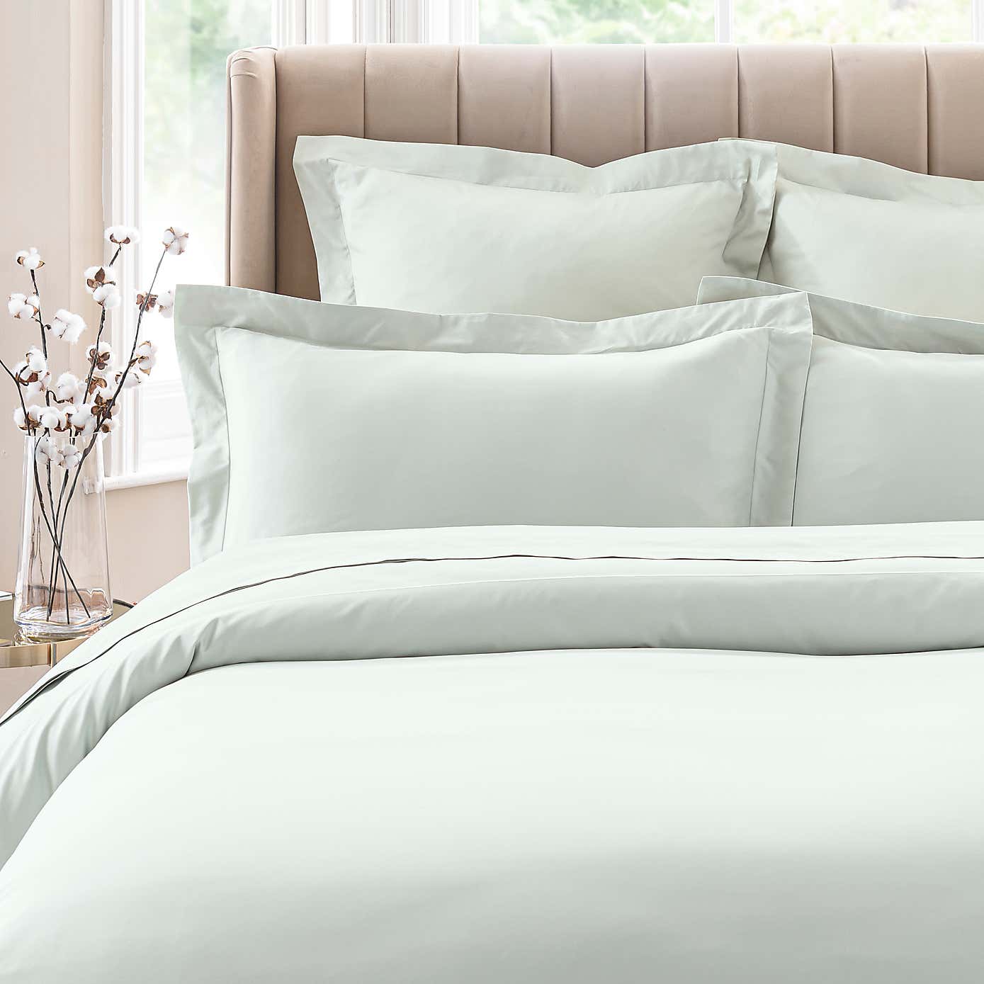 Dorma 300 Thread Count 100% Cotton Sateen Plain Oxford Pillowcase