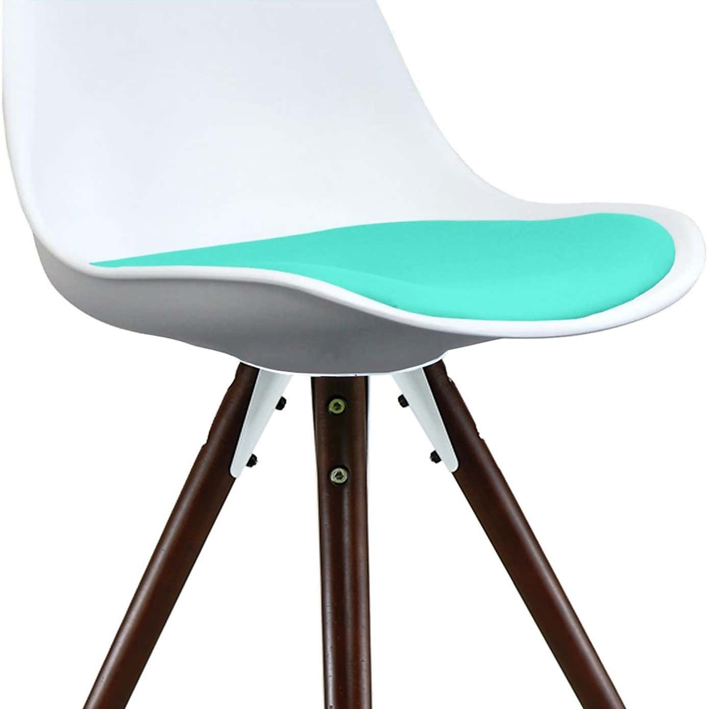 Fusion Living Soho White Plastic Dining Chair with Pyramid Legs