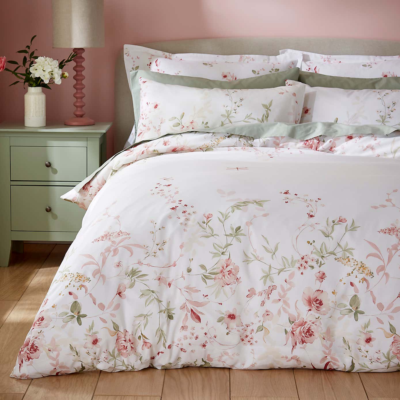 Nola Floral Blue Duvet Cover and Pillowcase Set