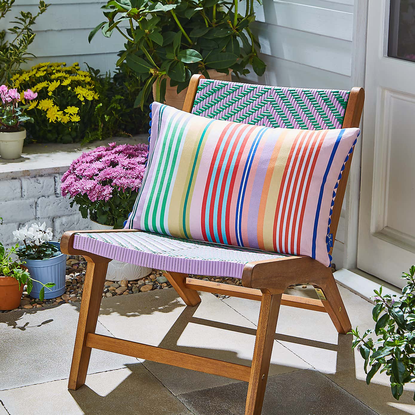 Sophie Robinson Rock Candy Stripe Outdoor Rectangular Cushion