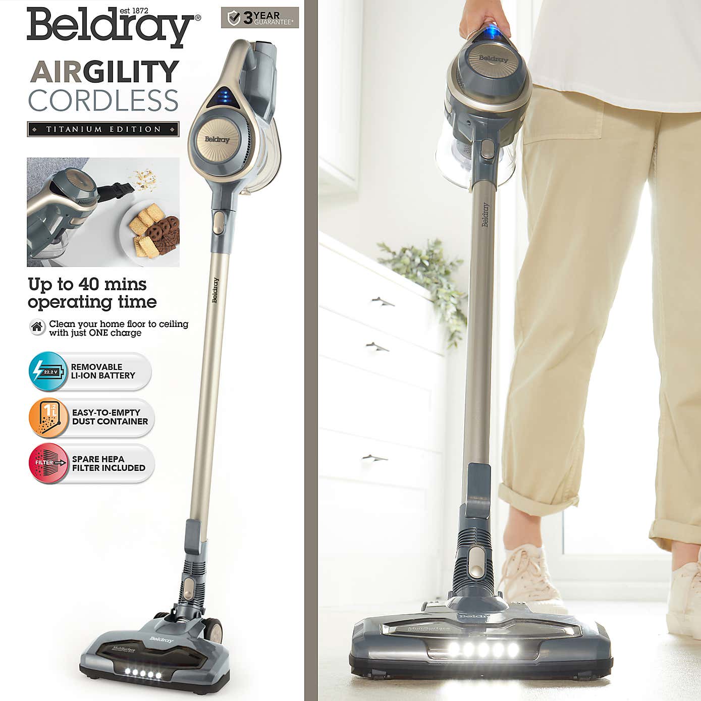 Beldray Cordless Stick Vacuum Cleaner