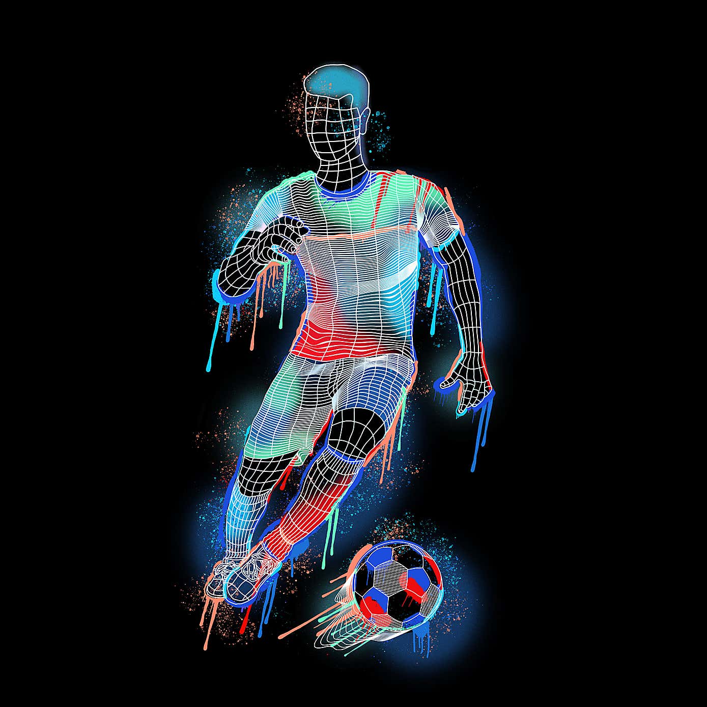 Boy Footballer Wall Mural